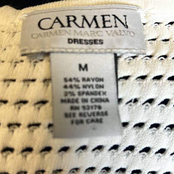 Carmen Marc Valvo‎ Navy Knit Dress Women’s Size Medium - Picture 5 of 7
